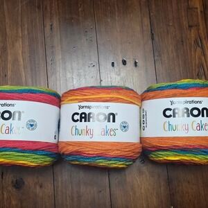 Caron Chunky‎ Cakes Yarn Rainbow Jellys lot of 3